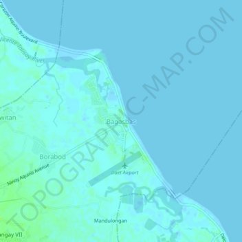 Mappa topografica Bagasbas, altitudine, rilievo