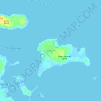 Mappa topografica Islesford, altitudine, rilievo