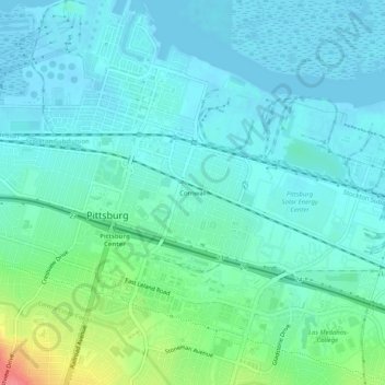 Mappa topografica Cornwall, altitudine, rilievo
