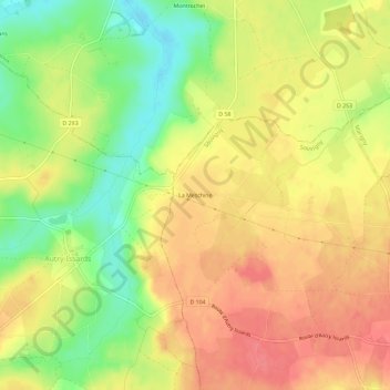 Mappa topografica La Meschine, altitudine, rilievo