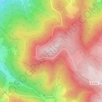 Mappa topografica Omerskopf, altitudine, rilievo