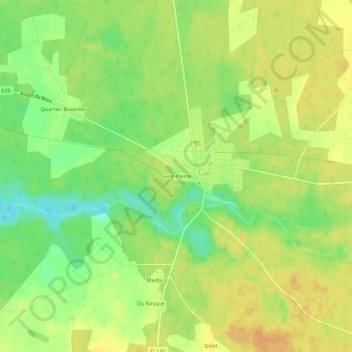 Mappa topografica Saint-Pierre, altitudine, rilievo