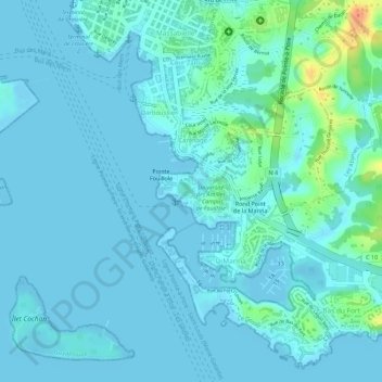 Mappa topografica Campus de Fouillole, altitudine, rilievo