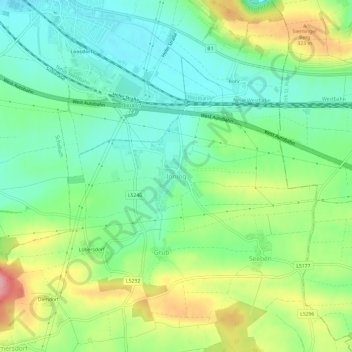 Mappa topografica Inning, altitudine, rilievo