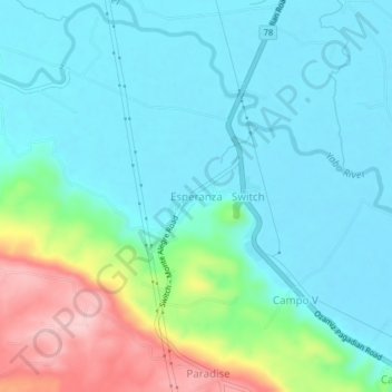 Mappa topografica Esperanza, altitudine, rilievo