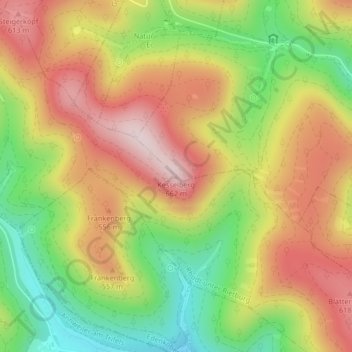 Mappa topografica Kesselberg, altitudine, rilievo