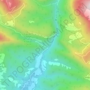 Mappa topografica Torrent de la Foranca, altitudine, rilievo