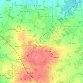 Mappa topografica La Brousse, altitudine, rilievo