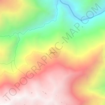Mappa topografica Sauki, altitudine, rilievo