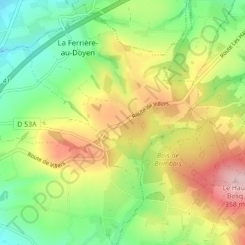 Mappa topografica La Route, altitudine, rilievo
