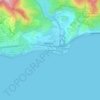 Mappa topografica Malibu Beach, altitudine, rilievo