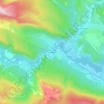 Mappa topografica Puentedey, altitudine, rilievo