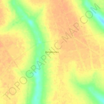 Mappa topografica Bandeirantes, altitudine, rilievo