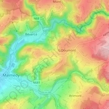 Mappa topografica Chôdes, altitudine, rilievo