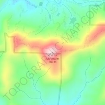 Mappa topografica Walnut Mountain, altitudine, rilievo