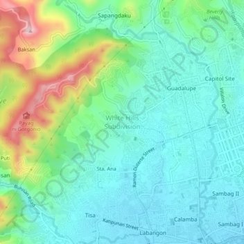 Mappa topografica White Hills Subdivision, altitudine, rilievo