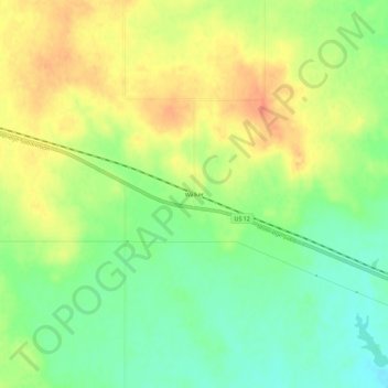 Mappa topografica Walker, altitudine, rilievo
