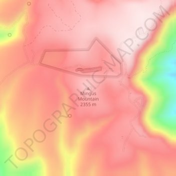 Mappa topografica Mingus Mountain, altitudine, rilievo