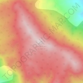 Mappa topografica Alamo Mountain, altitudine, rilievo