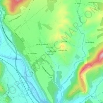 Mappa topografica La Rochette, altitudine, rilievo
