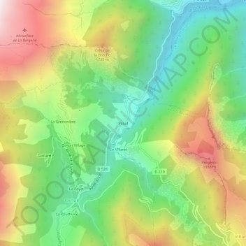 Mappa topografica Palud, altitudine, rilievo
