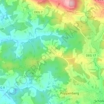 Mappa topografica Trupolding, altitudine, rilievo