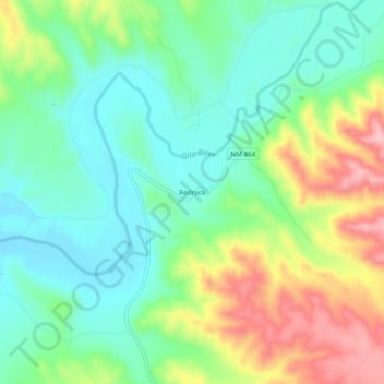 Mappa topografica Redrock, altitudine, rilievo