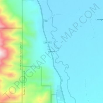 Mappa topografica Coleville, altitudine, rilievo