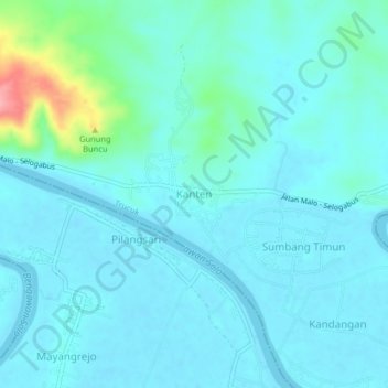 Mappa topografica Kanten, altitudine, rilievo