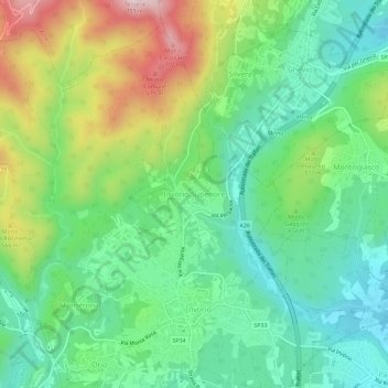 Mappa topografica Invorio Superiore, altitudine, rilievo