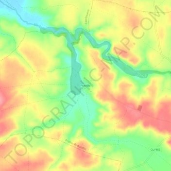 Mappa topografica Pradilla, altitudine, rilievo