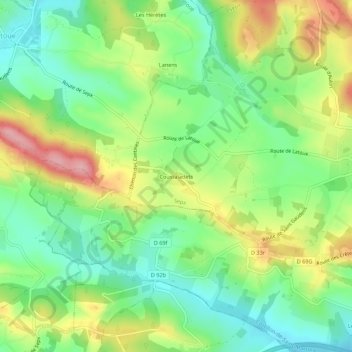 Mappa topografica Coustaladets, altitudine, rilievo