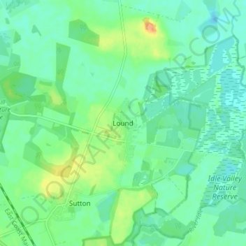 Mappa topografica Lound, altitudine, rilievo