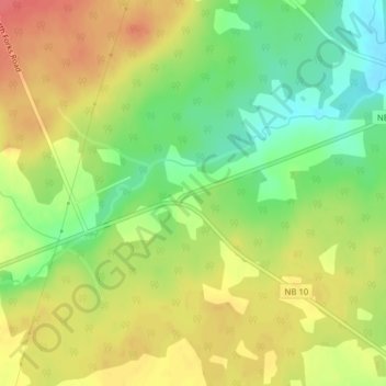 Mappa topografica Fowlers Corner, altitudine, rilievo