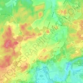 Mappa topografica Perchting, altitudine, rilievo