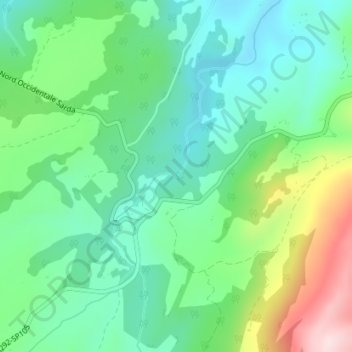 Mappa topografica Cascata Riu Lacanu, altitudine, rilievo