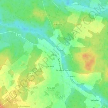 Mappa topografica Le Bourg, altitudine, rilievo