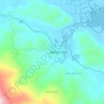Mappa topografica Banahaw, altitudine, rilievo
