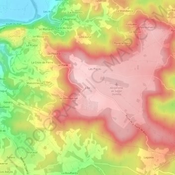 Mappa topografica L'Île, altitudine, rilievo
