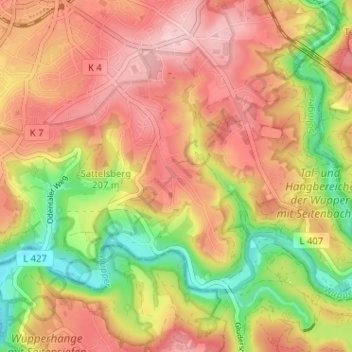 Mappa topografica Hästen, altitudine, rilievo