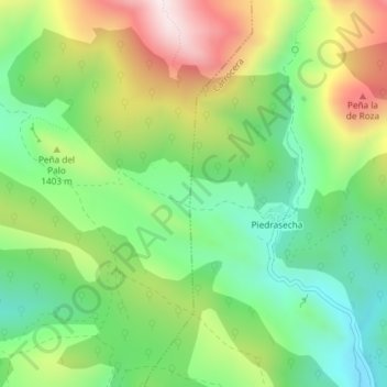 Mappa topografica Vega de Villar, altitudine, rilievo