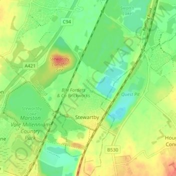 Mappa topografica Hanson Reach, altitudine, rilievo