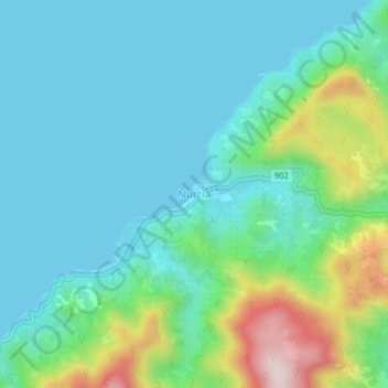 Mappa topografica Nurcia, altitudine, rilievo