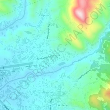 Mappa topografica Aydıncık, altitudine, rilievo