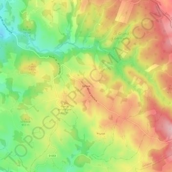 Mappa topografica Asfaux, altitudine, rilievo