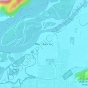 Mappa topografica Minto Landing, altitudine, rilievo