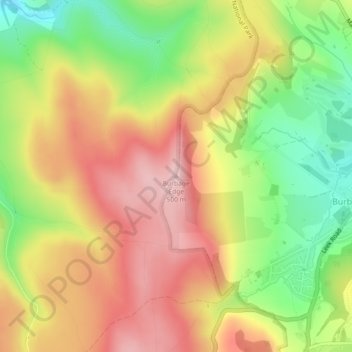 Mappa topografica Burbage Edge, altitudine, rilievo