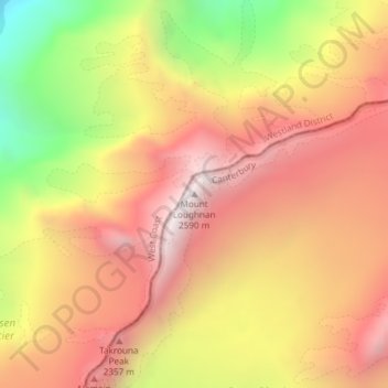 Mappa topografica Mount Loughnan, altitudine, rilievo