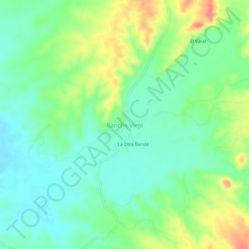 Mappa topografica Rancho Viejo, altitudine, rilievo