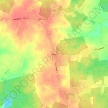Mappa topografica Leader, altitudine, rilievo